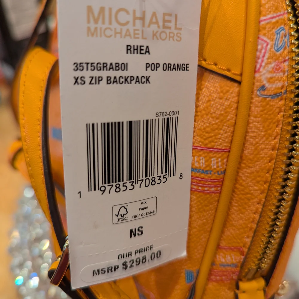 Michael Kors Rhea Extra Small Printed Signature Logo Backpack NWT